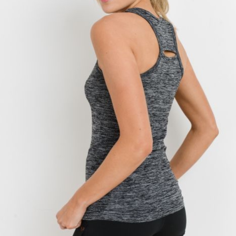 Mono B Seamless Racerback Peekaboo Tank Top